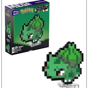 Mega Pokémon Bulbasaur Pixel Art Set - Green and Black